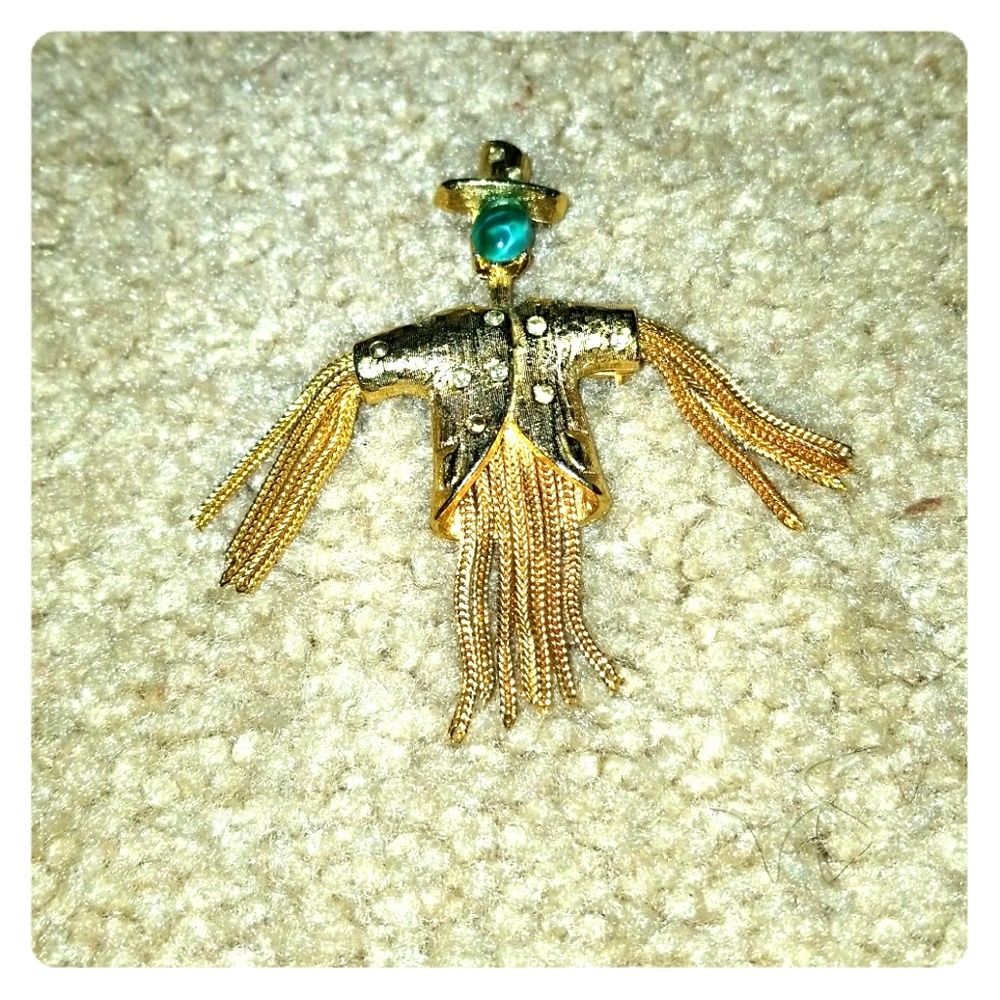 VINTAGE 1950s SCARECROW PIN/BROOCH